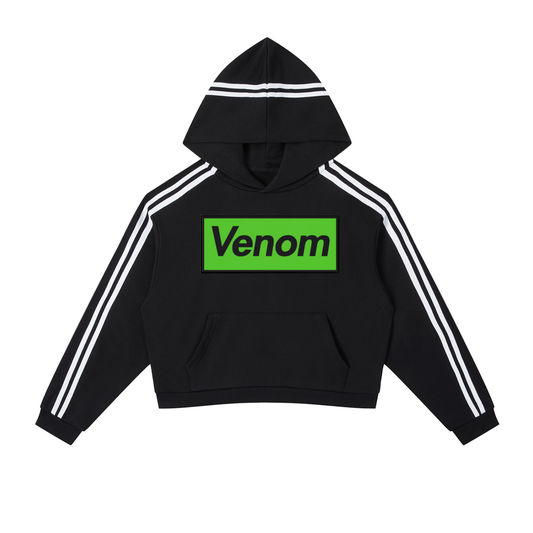 Womens Stripe Cropped Hoodie