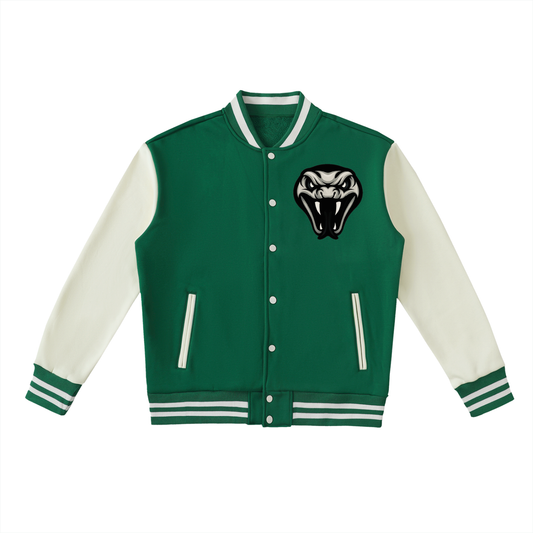 Two-Tone Fleeced Varsity Jacket