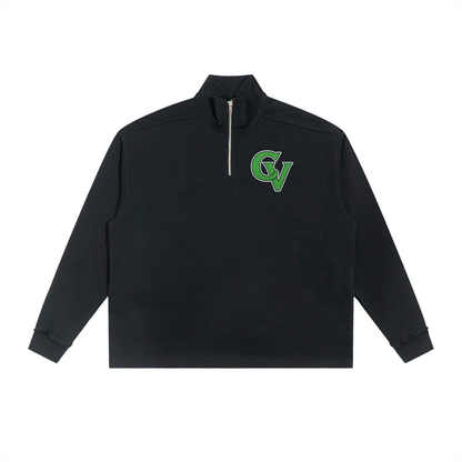 Half-Zip Rolled Edge Fleece Sweatshirt