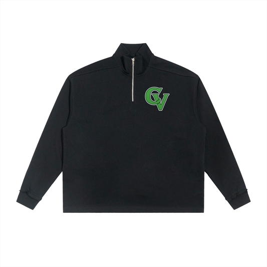 Half-Zip Rolled Edge Fleece Sweatshirt