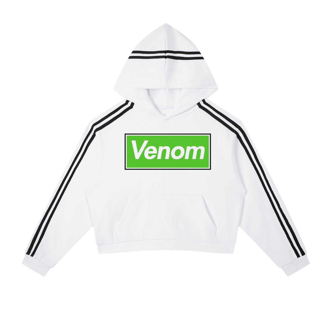 Womens Stripe Cropped Hoodie